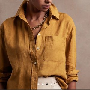 Banana Republic Linen Oversized Shirt Size M - Ochre/Bronze. New without tags.